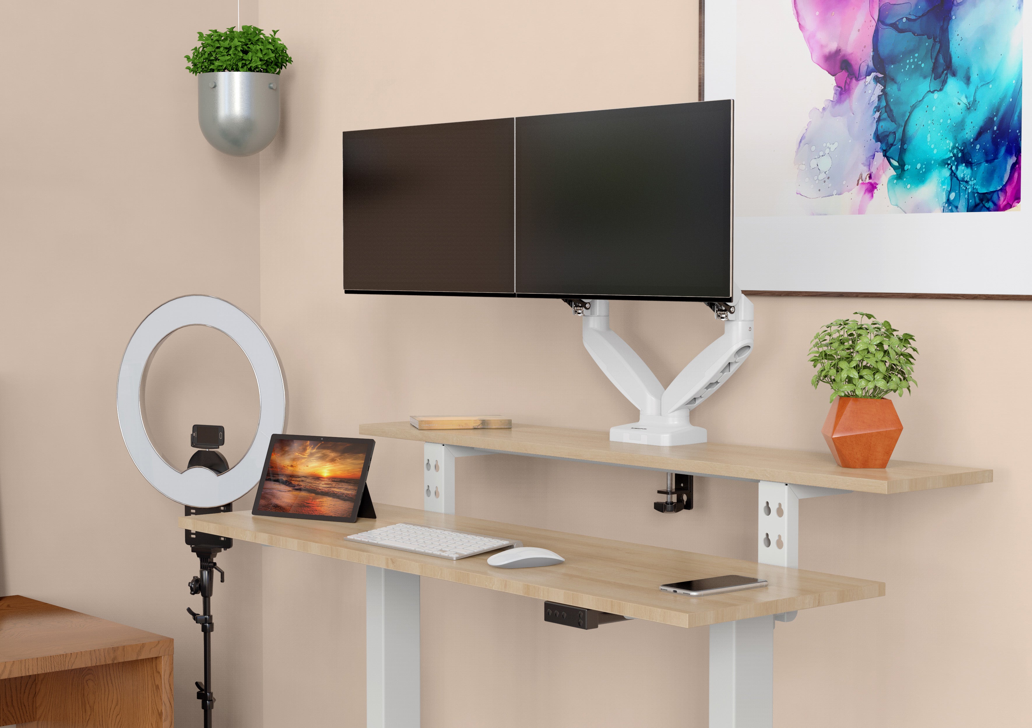 薩摩頓 SAMOTON MVO-2-2S 氣壓式雙螢幕支架