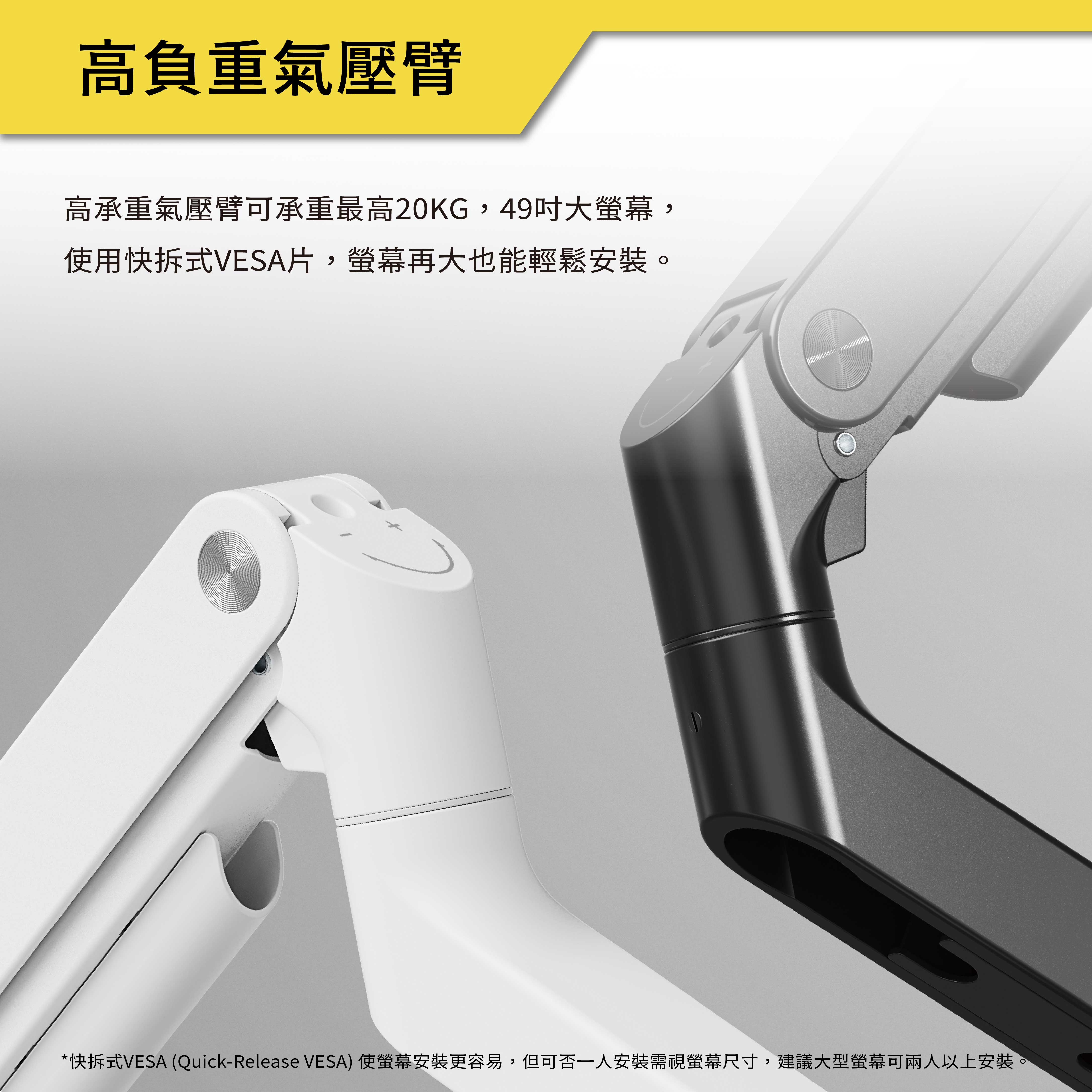 薩摩頓 SAMOTON MO-13-1W 氣壓式高承重螢幕壁掛支架