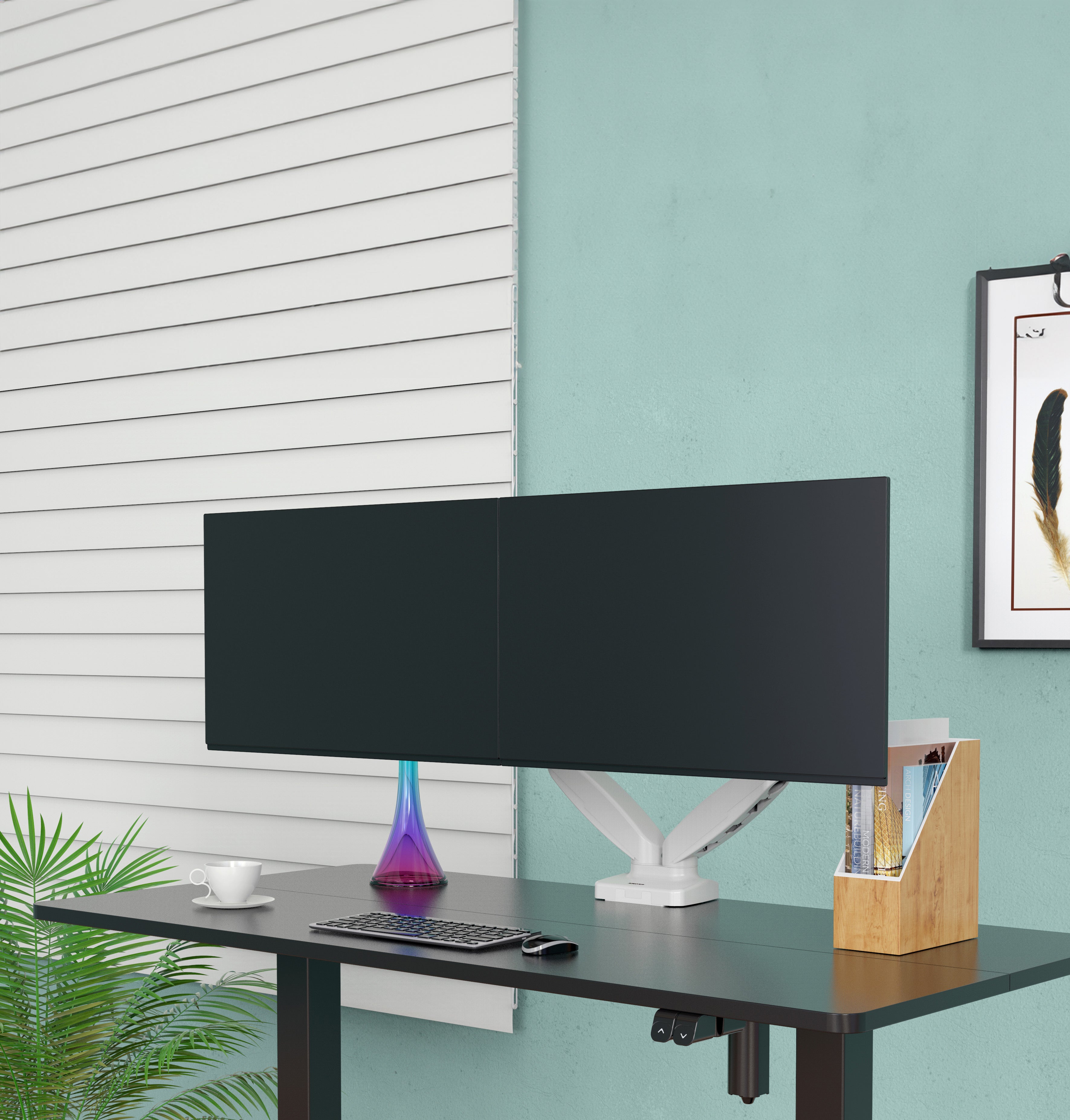 薩摩頓 SAMOTON MVO-2-2S 氣壓式雙螢幕支架