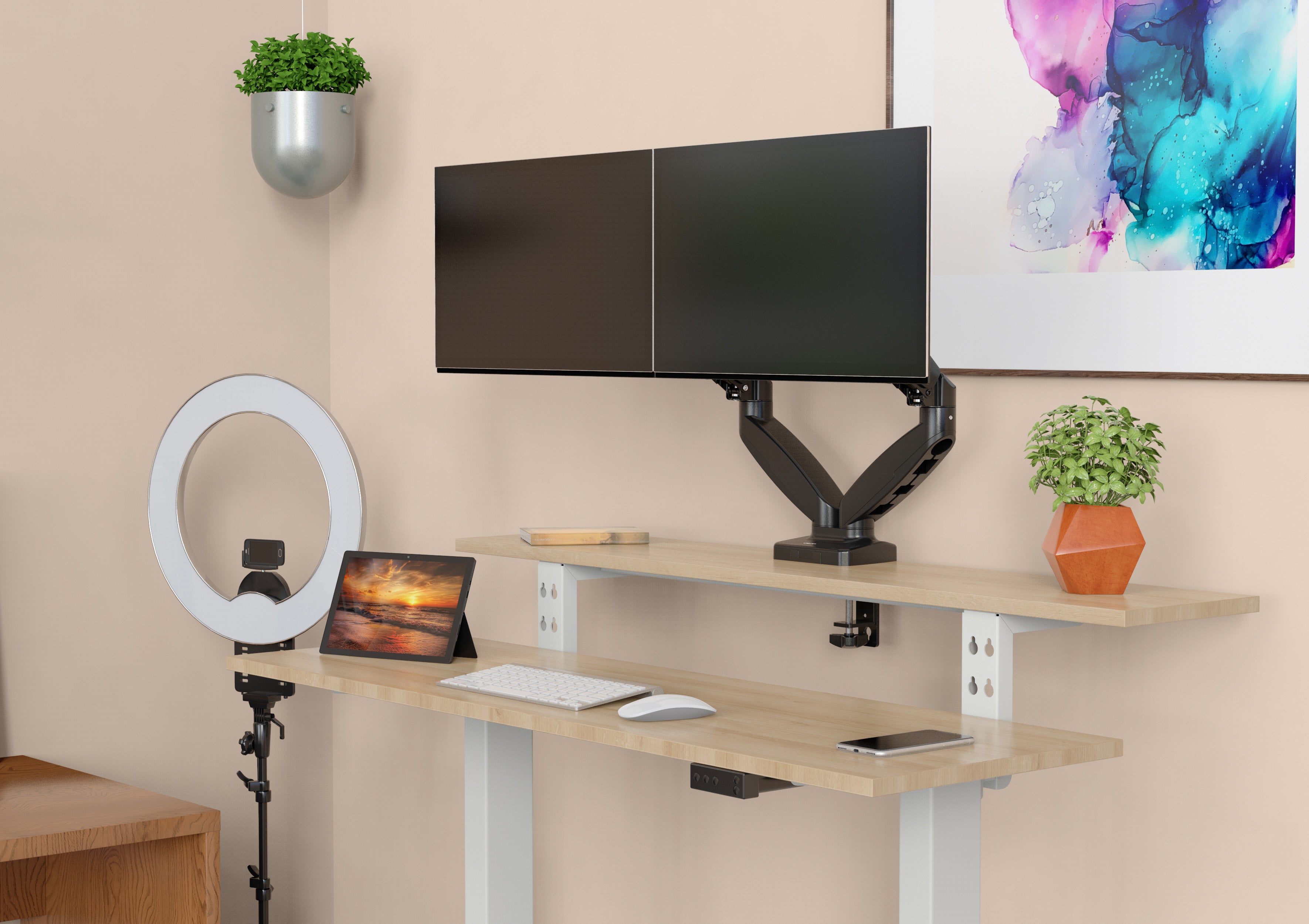 薩摩頓 SAMOTON MVO-2-2S 氣壓式雙螢幕支架