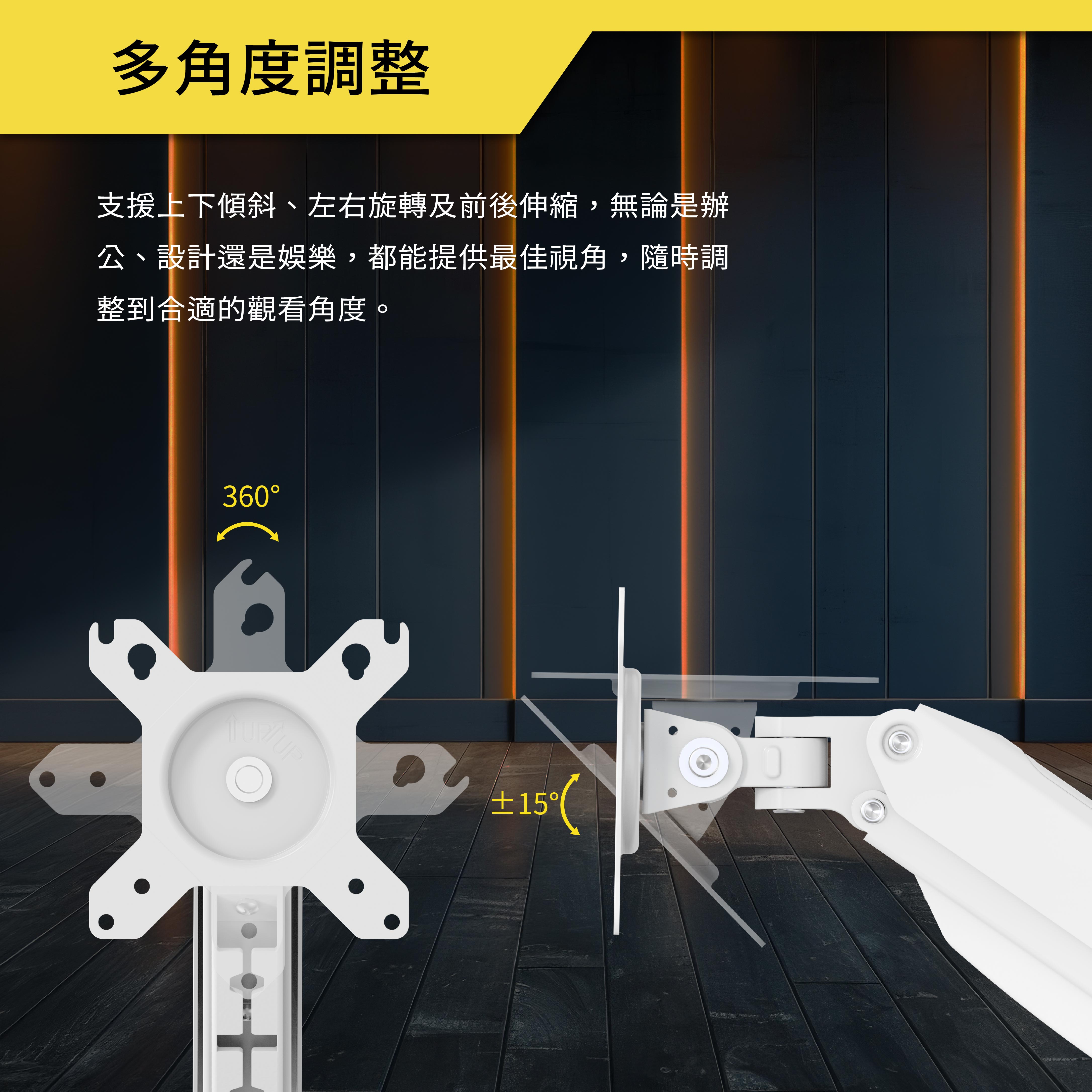 薩摩頓 SAMOTON MVO-4-1S 氣壓式螢幕支架